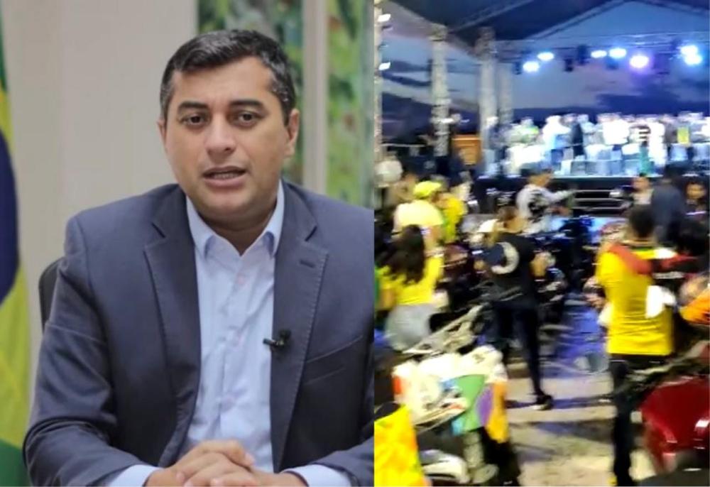 “Fora Wilson Lima” gritam apoiadores de Bolsonaro em evento após motociata em Manaus