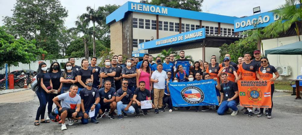 Hemoam recebe aprovados da PM e CBM para grande ação de doação de sangue, em Manaus 
