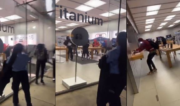 Jovens encapuzados causam terror e fazem arrastão em loja da Apple nos EUA