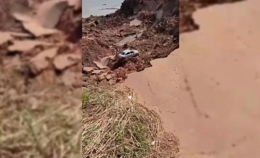 Porto da Terra Preta desaba em Manacapuru; veja vídeo