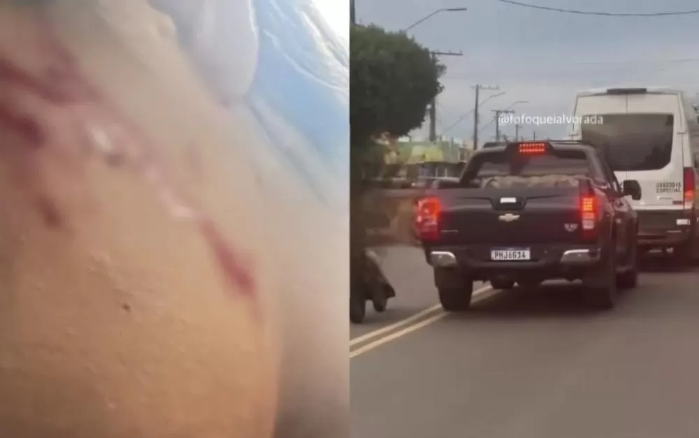 Motociclista joga pedra em carro e deixa jovem ferida em Manaus; vídeo