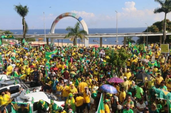 Várias manifestações a favor do presidente Jair Bolsonaro ocorreram neste 7 de setembro, em Manaus 