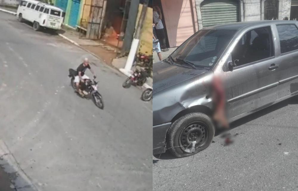 Motoqueiro colide com carro e tem perna arrancada; cenas fortes